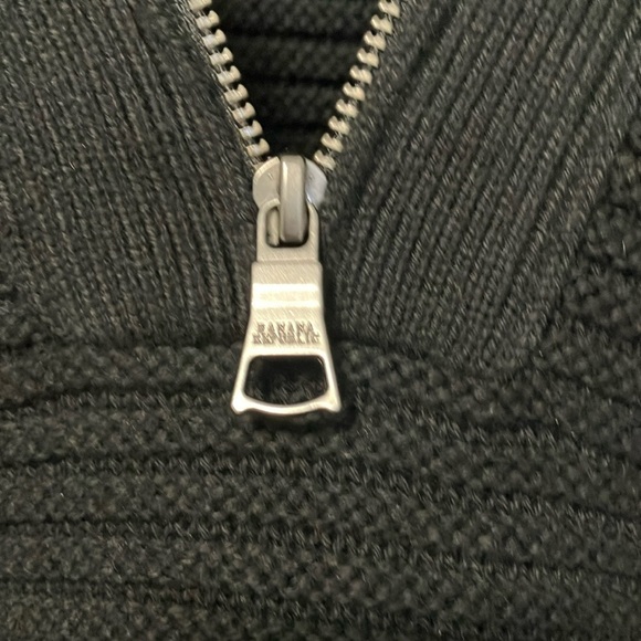 Banana Republic Black Half-Zip Organic Cotton Sweater - Picture 4 of 7